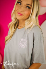 Zeta Tau Alpha White Violet Formal Grey Tee