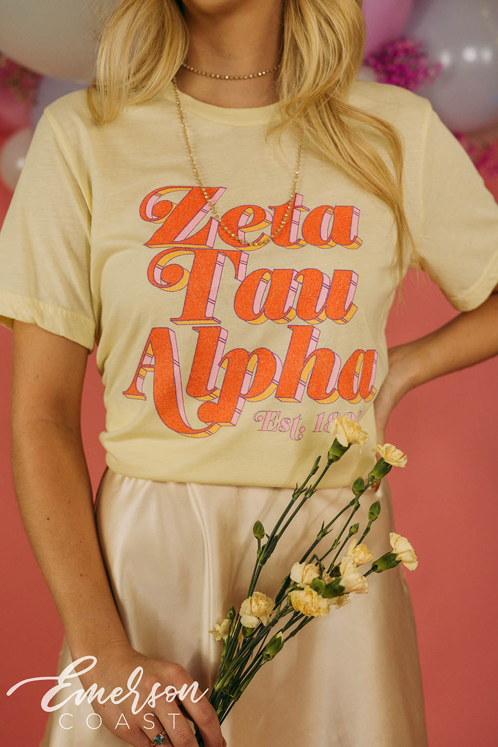 Zeta Tau Alpha Light Yellow Recruitment Tee