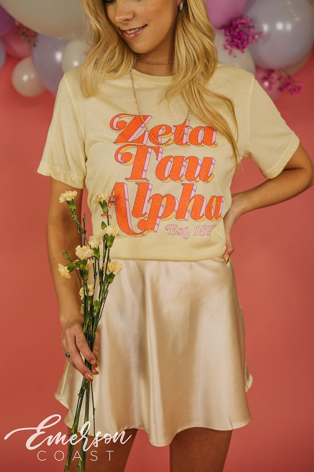 Zeta Tau Alpha Light Yellow Recruitment Tee