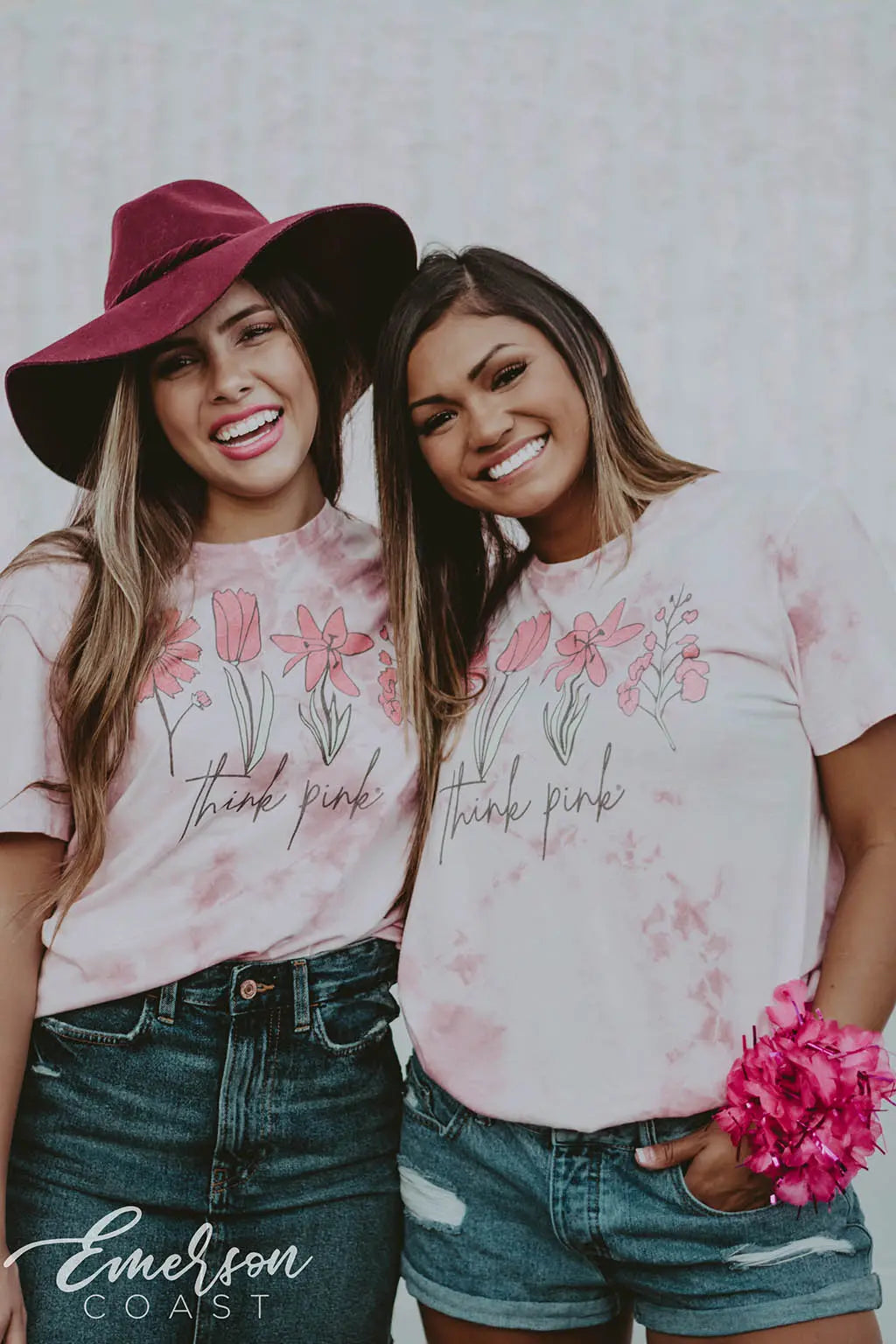 ZTA Floral Tie Dye Think Pink Tee