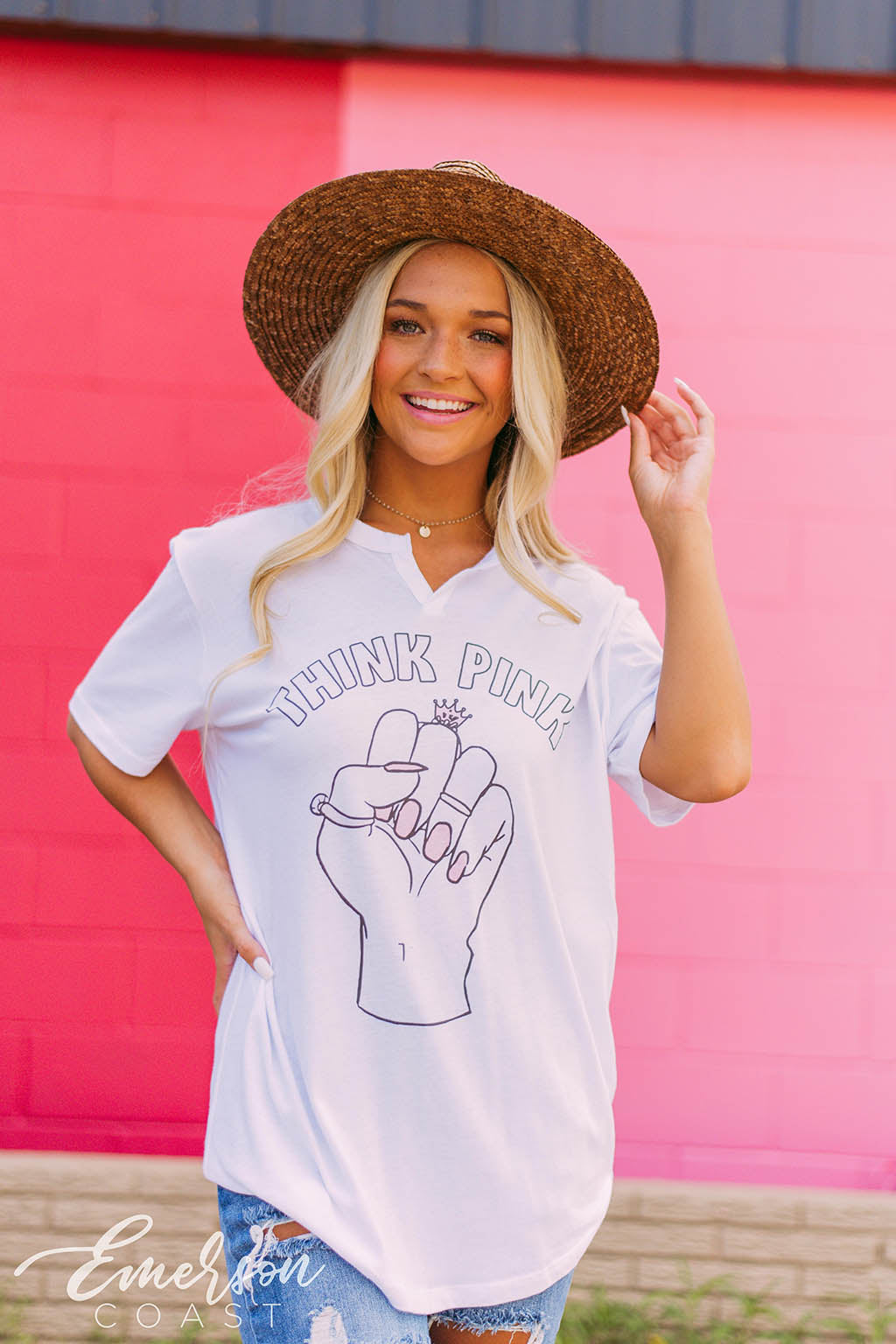Zeta Think Pink Notch Tee