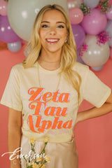 Zeta Tau Alpha Light Yellow Recruitment Tee