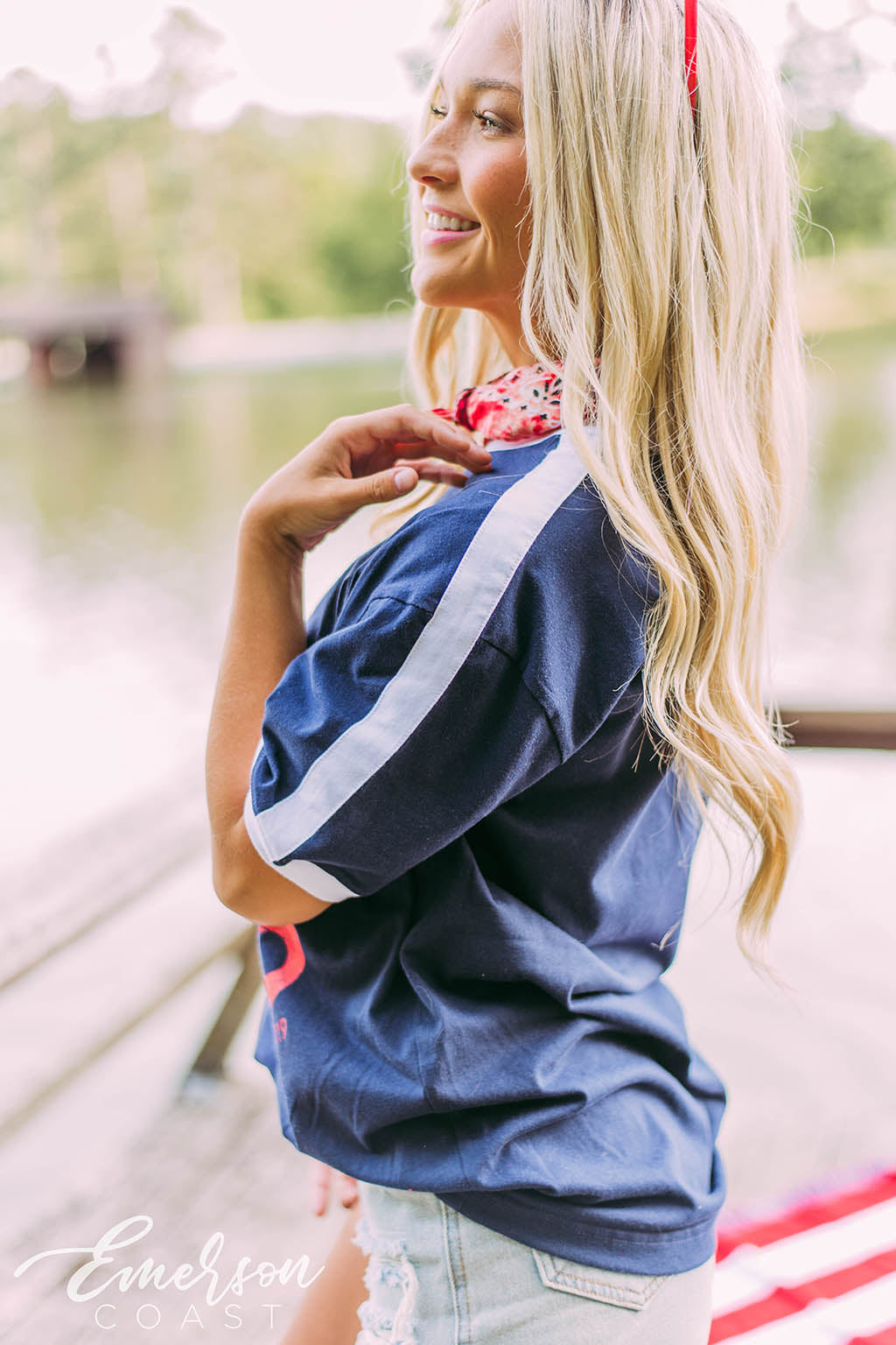Zeta Tau Alpha Retro Americana Ringer Tee
