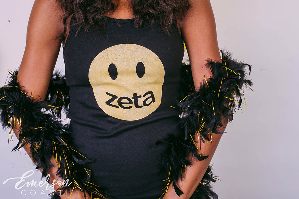 ZTA Smiley Face Bid Day Ribbed Tank