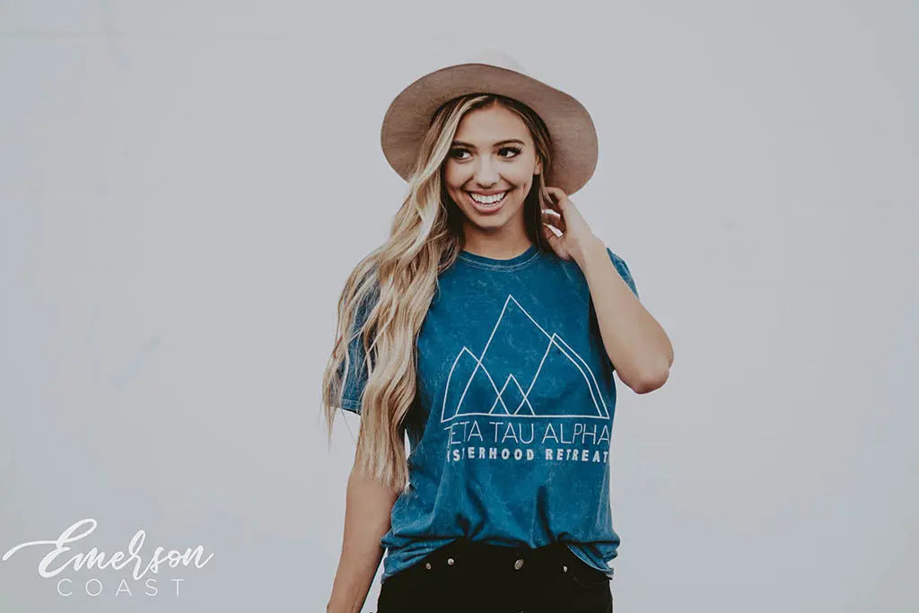 Zeta Tau Alpha Retreat Mineral Wash Tee