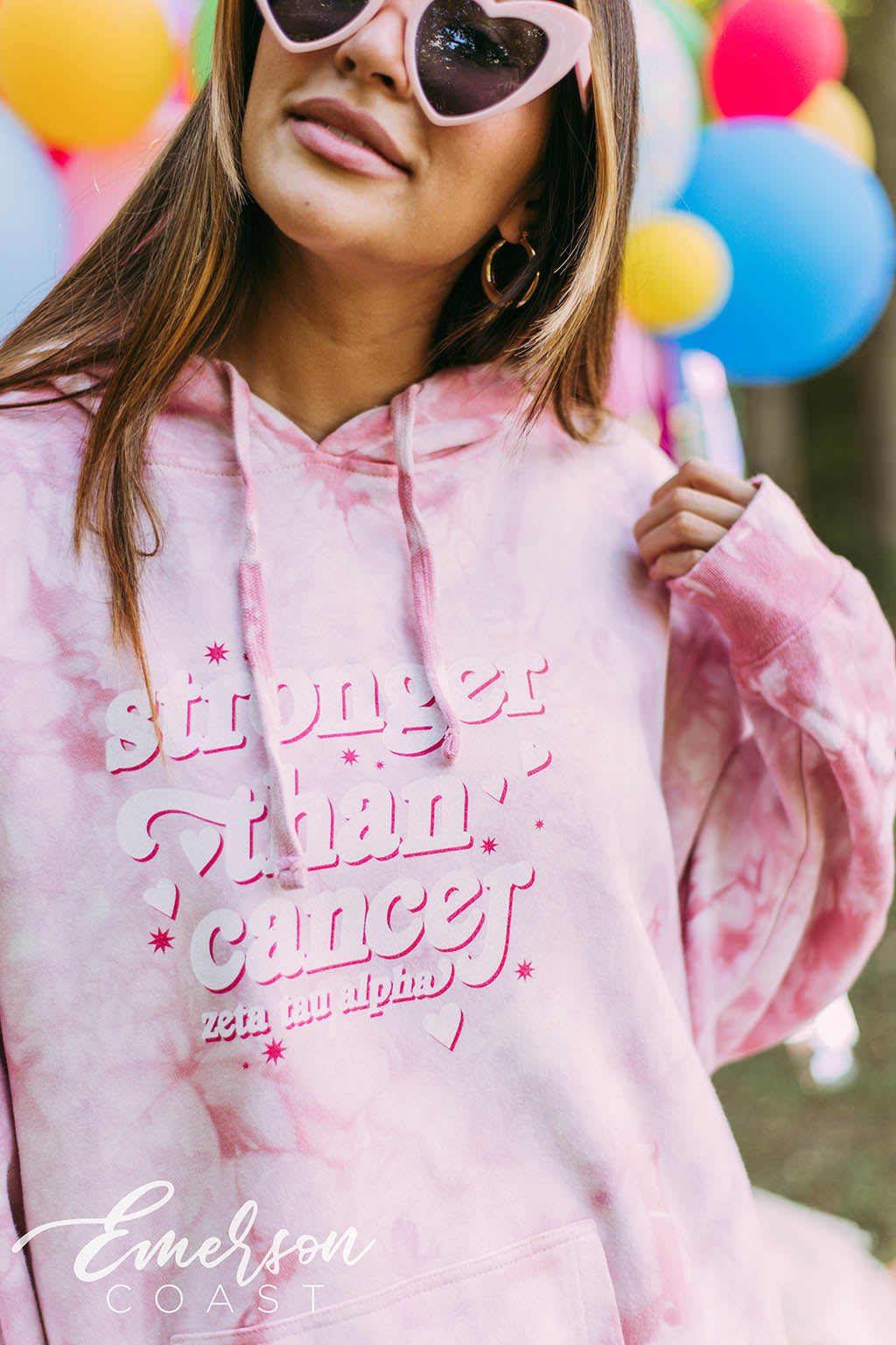 Zeta Stronger Than Cancer Pink Hoodie
