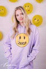 Zeta Lavender Smiley Face Hoodie