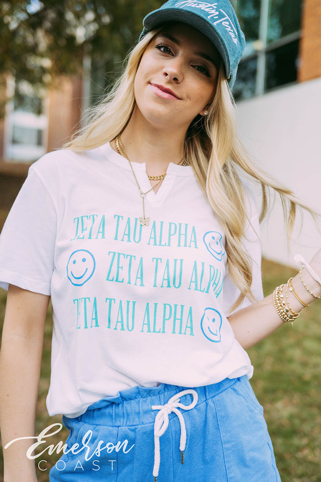 Zeta Tau Alpha PR Smiley Face Notch Tee