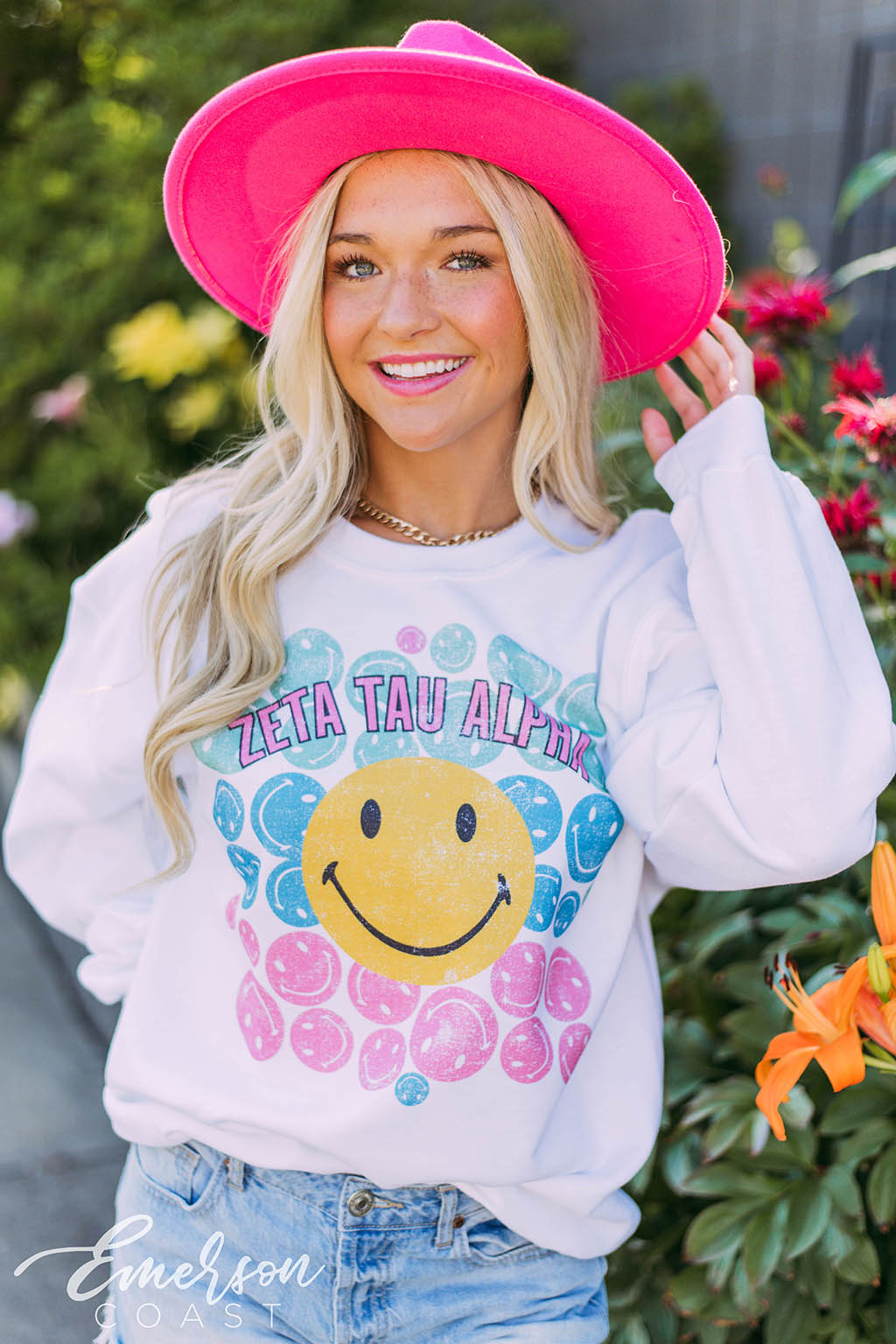 Zeta Tau Alpha Smiley Faces Sweatshirt