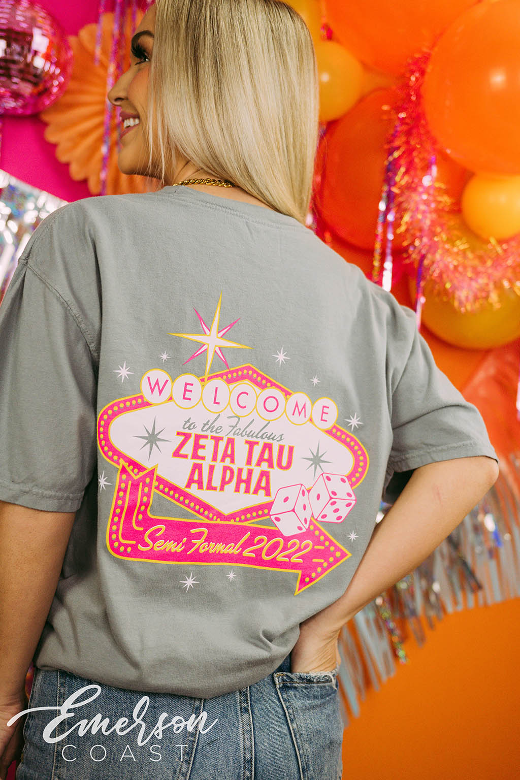 Zeta Tau Alpha Semi Formal Las Vegas Themed Tee