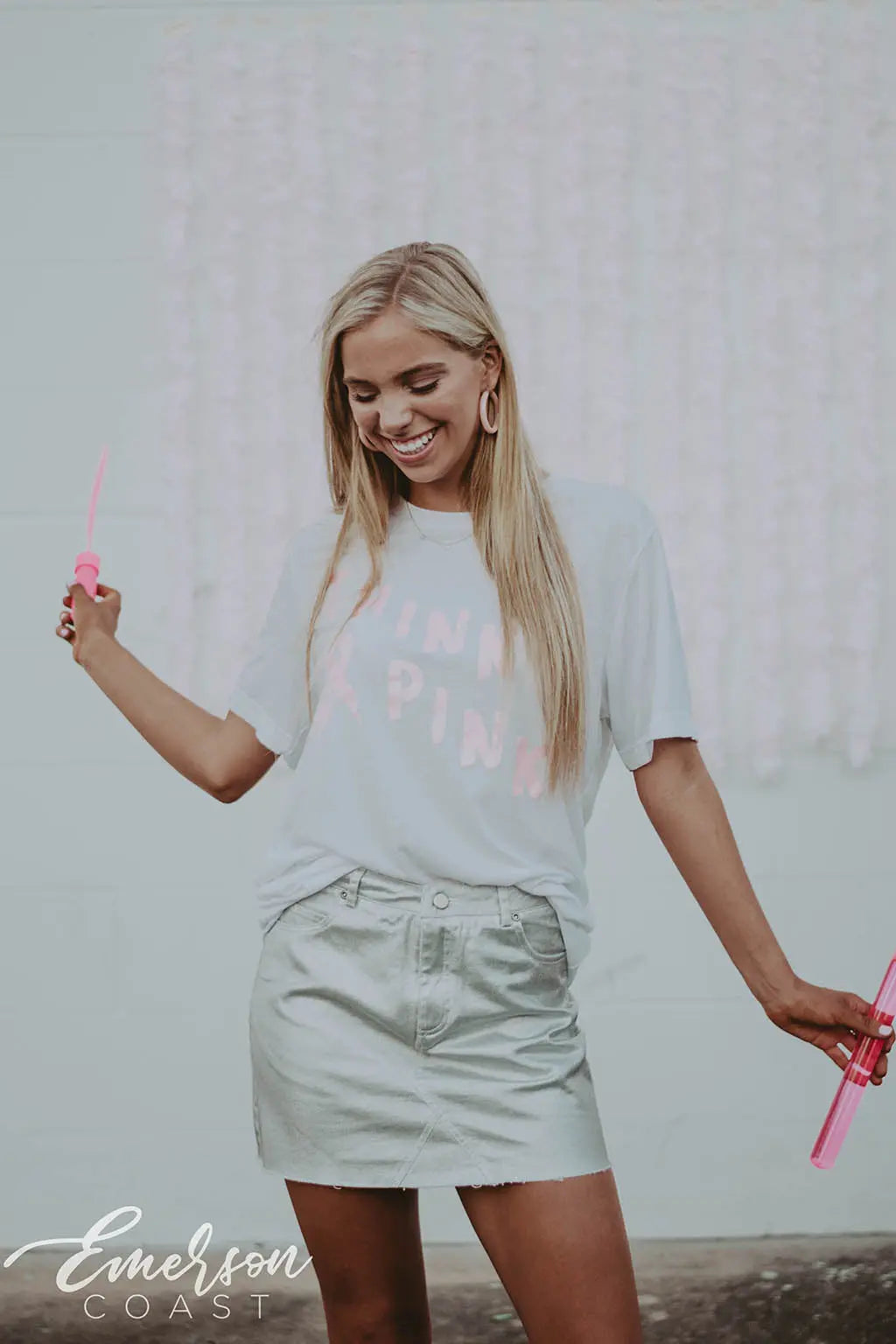 Zeta Tau Alpha Simple Think Pink Tee