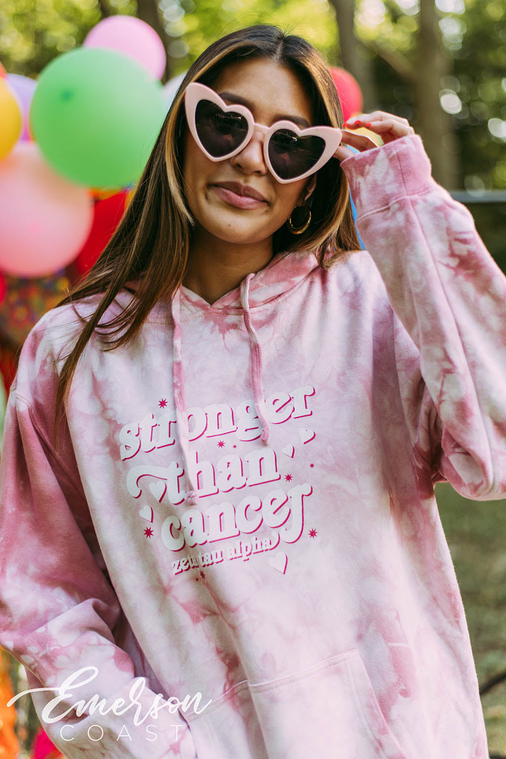 Zeta Stronger Than Cancer Pink Hoodie